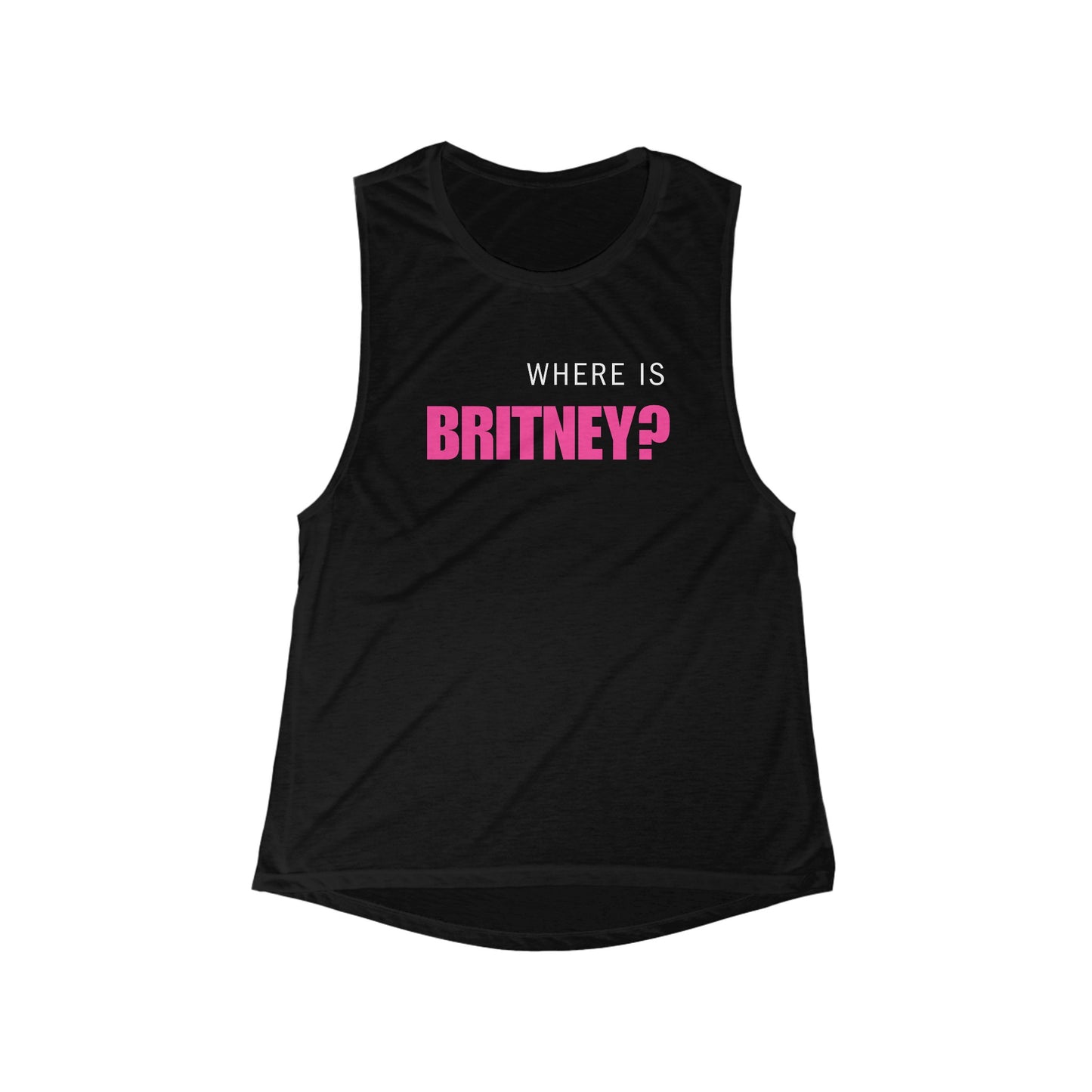 Where is Britney? Flowy Scoop Muscle Tank