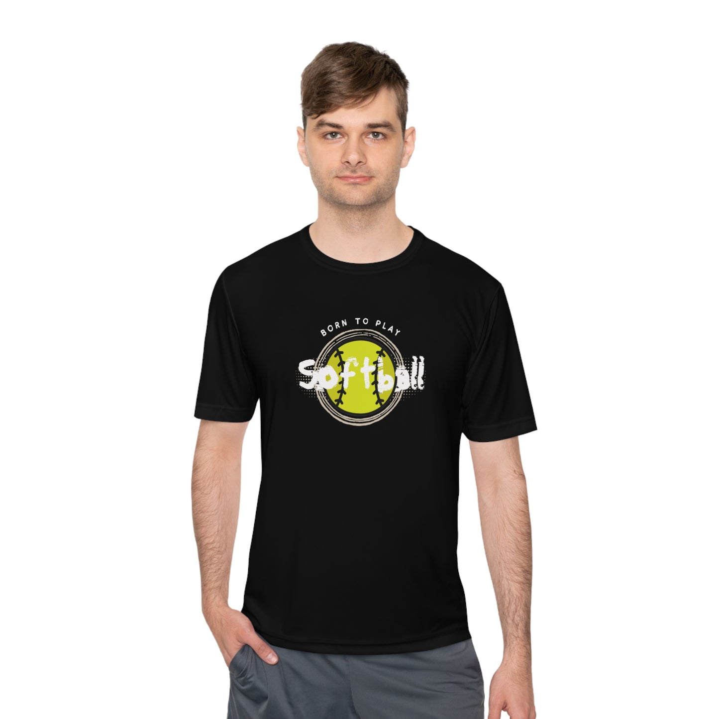 Born to Play Softball Unisex Moisture Wicking Tee