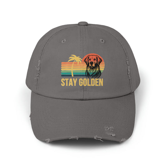 Stay Golden Unisex Distressed Cap