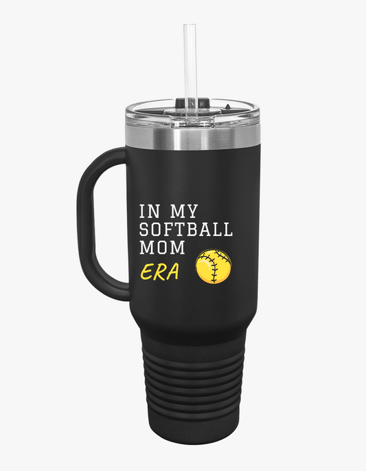 In My Softball Mom Era Insulated Travel Mug, 40oz